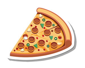 vector pizza isolated on white background