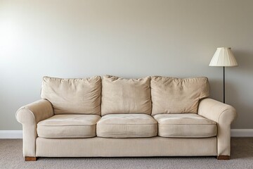 Beautiful living room with white sofa.