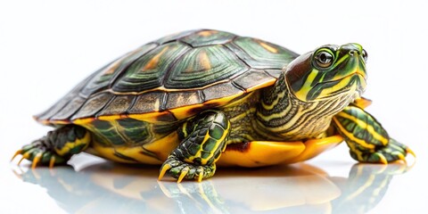 Obraz premium Minimalist Turtle on White Background - Simple Nature Stock Photo