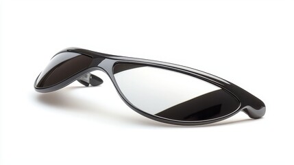 A close-up of a car rearview mirror and sun visor on a white isolated background