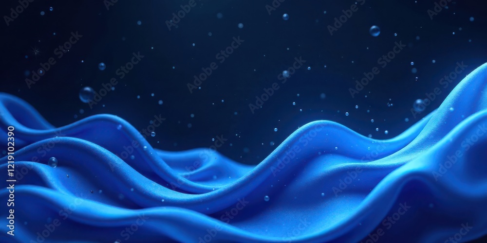 Leinwandbilder fluid blue drapery with suspended droplets an abstract textural background image for design projects