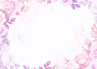 Obraz premium pink rose frame