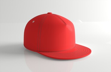 Red baseball cap isolated on white background