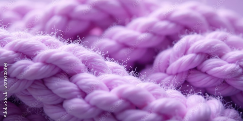 Poster close-up view of a soft, lilac-colored textile fiber with a fuzzy texture, showing intricate detail 