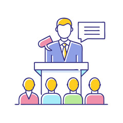 meeting speaker icon, meeting speaker vector illustration-simple illustration of meeting speaker, perfect for meeting speaker logos and icons