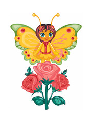 butterfly girl on a flower