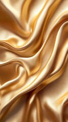 Elegant golden silk fabric with smooth, flowing textures and soft sheen.