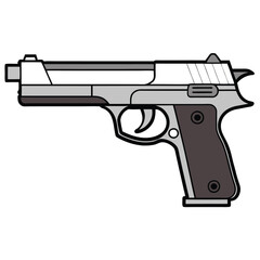 Fototapeta premium Beretta 92FS gun , police weapon vector design, military vector design illustration.
