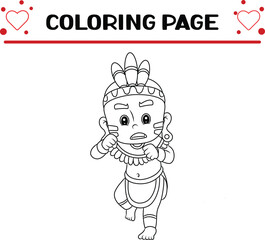 indian boy is ready fight without any weapon coloring page for kids