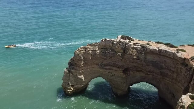 Marina Beach (Praia da Marinha) in Lagos, Algarve, Portugal. Algarve beaches are a touristic paradis