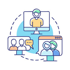 virtual meeting icon, virtual meeting vector illustration-simple illustration of virtual meeting, perfect for virtual meeting logos and icons