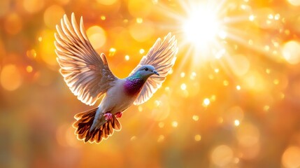 Obraz premium Holy Spirit Winged Dove with Copy Space - Symbolic of the New Testament