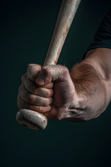 A dramatic close-up of a player’s hands tightening the grip on a bat as the pitcher winds up.


