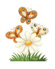 butterfly and flower vector