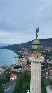 Victory Lighthouse. Historical monument of Trieste and its city