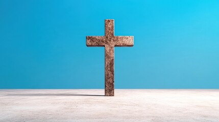 Naklejka premium Resurrection in the Sky: Holy Cross Symbolizing Death and Life of Jesus Christ