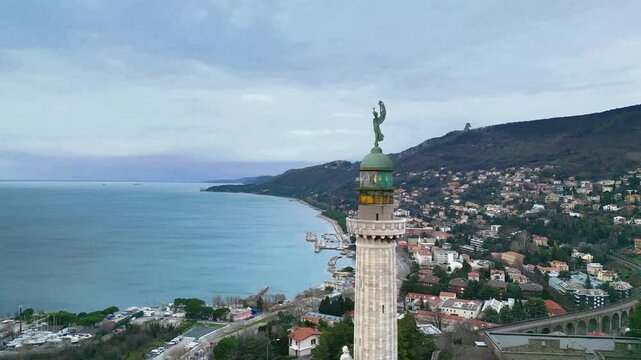 Victory Lighthouse. Historical monument of Trieste and its city