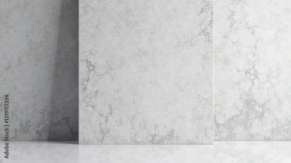 Poster a minimalist studio backdrop featuring textured walls and a polished floor ideal for product photogr
