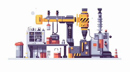 Fototapeta premium Wide Angle Drill Equipment for Industry Repair Service