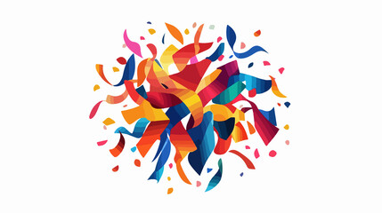 Naklejka premium Festival Celebration Emblem Wide Angle Flag Decoration for Creative Projects