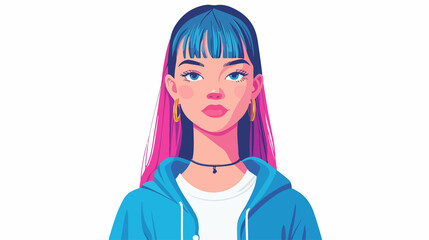 Professional Wide Angle Centered Girl Avatar Design