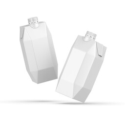 Blank white carton pack template for beverage, juice, milk Packaging. 3D illustration.