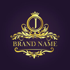 Luxury Gold Monogram Logo - Letter J