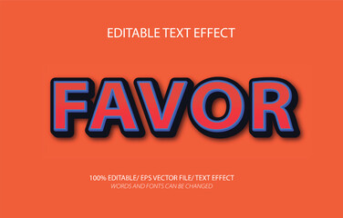 Favor editable text effect, 3D editable text template.	