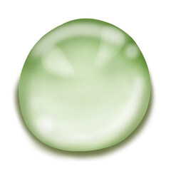 transparent green water drop ,close up


