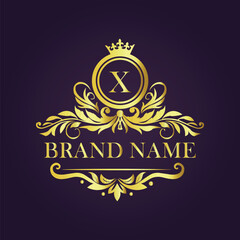 Luxury Gold Monogram Logo - Letter X

