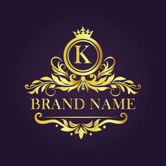 Luxury Gold Monogram Logo - Letter K
