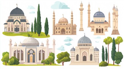 Fototapeta premium Vibrant Collection Building Vector Illustration