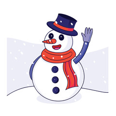 snowman with gift vector
