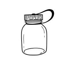 a line art drawing of a plastic jar illustration