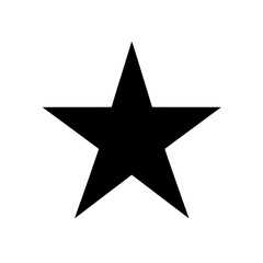 Black Star Icon: A simple, bold, black five-pointed star icon, perfect for rating systems, awards, or general design use.  