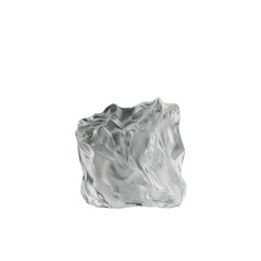 Abstract Ice Sculpture with Fluid Shapes and Soft Reflections on a White Background, Perfect for Modern Art and Creative Design Concepts