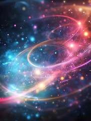 Obraz premium Abstract Music Universe with Vibrant Nebulae and Glowing Neon Rhythms