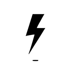 Lightning Bolt Icon: A minimalist, bold black lightning bolt icon with a subtle line beneath it. Ideal for web design, mobile apps, and graphic design projects, it symbolizes speed, energy, and power.