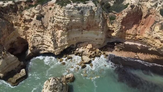 Marina Beach (Praia da Marinha) in Lagos, Algarve, Portugal. Algarve beaches are a touristic paradis