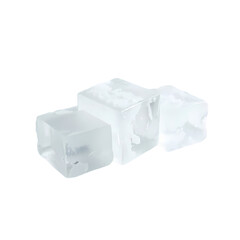 Three Crystal Clear Ice Cubes on Black Background Perfect for Drinks icy cold cool life pure food   
