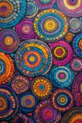 Abstract Colorful Mandala Mosaic Art