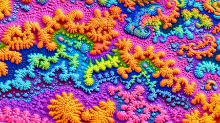 Vibrant Rainbow Fractal Art, Psychedelic Colorful Abstract Background