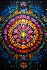 Fototapeta premium Vibrant Mandala Mosaic Art