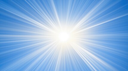 Bright sunburst effect against a clear blue sky, creating a vibrant and uplifting atmosphere.