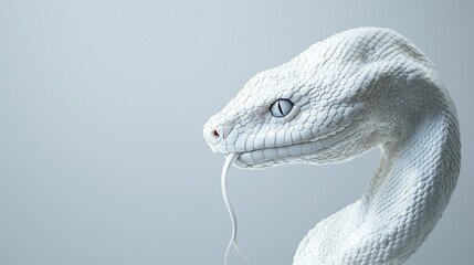 Fototapeta premium Transformation of a White Snake into a Beautiful Woman Captured in Stunning Detail