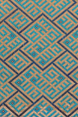 Fototapeta premium Brickwork and patterns on the walls of the medieval mausoleum of Sufi Khoja Akhmet Yassawi in the Kazakh city of Turkestan