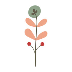 Plant leaf, branch. Icon, vector illustration, graphic design, flat style