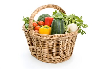 Fresh Vegetables in Wicker Basket Farm Market