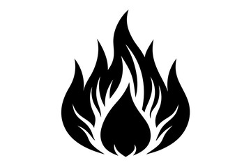 flame and fire black icon silhouette vector, Fire flame icon 