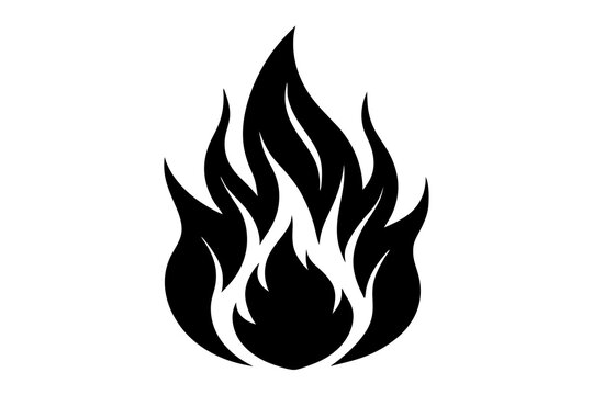 recommend clip art: flame and fire black icon silhouette vector, Fire flame icon 